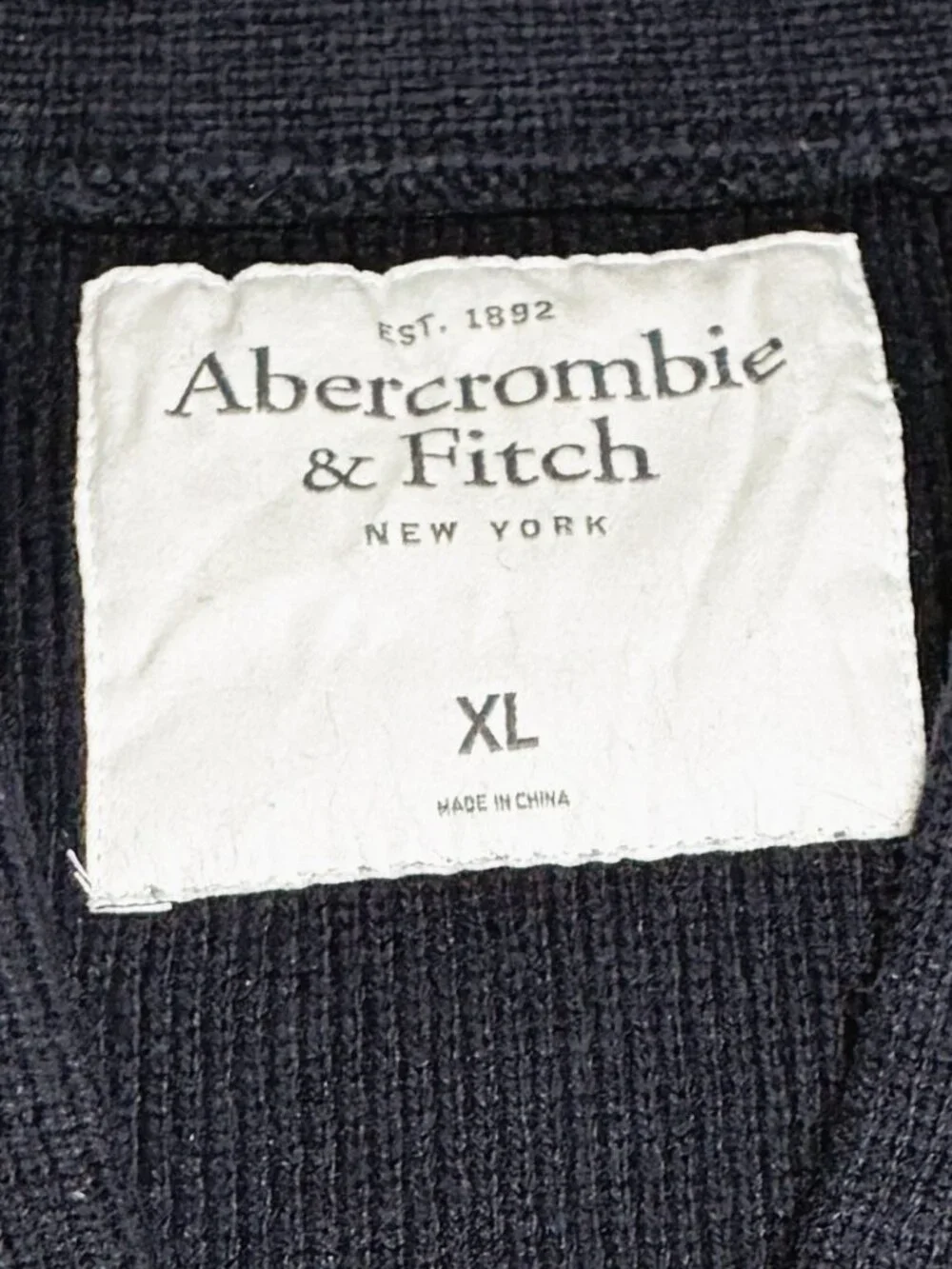 Vintage Abercrombie & Fitch Shawl Knit Cardigan Sweater Navy Blue Men's XL Y2K